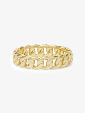 Melinda Maria Polished Gold Curb Chain Ring